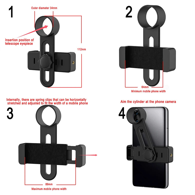Monokulärt Teleskop 2000X24 HD med Mobiladapter – Perfekt för Stjärnskådning & Äventyr