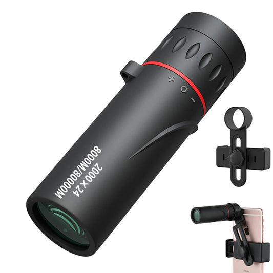 Monokulärt Teleskop 2000X24 HD med Mobiladapter – Perfekt för Stjärnskådning & Äventyr