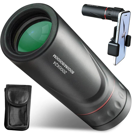 Monokulärt Teleskop 2000X24 HD med Mobiladapter – Perfekt för Stjärnskådning & Äventyr